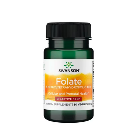 Folate (5-Methyltetrahydrofolic Acid), 400mcg 30 vcaps Swanson