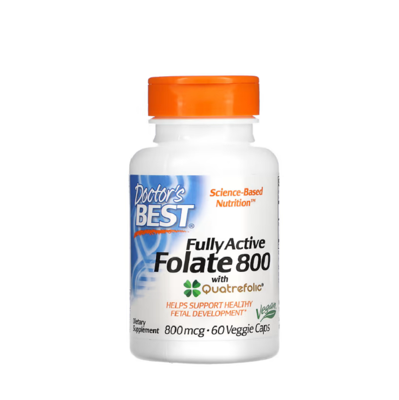 Fully Active Folate 800 with Quatrefolic, 800mcg 60 vcaps - Doctor's Best