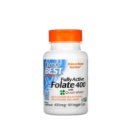 Fully Active Folate 400 with Quatrefolic, 400mcg 90 vcaps - Doctor's Best