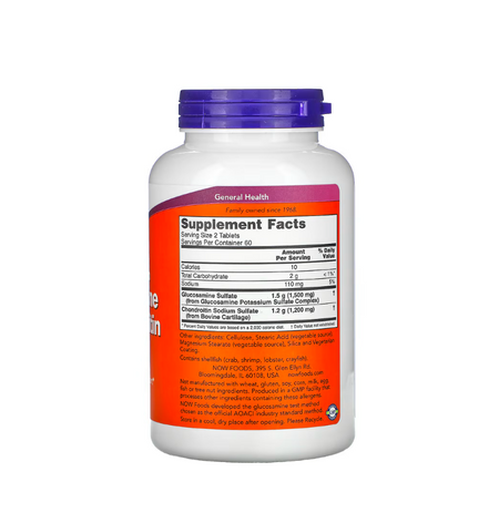 Glucosamine & Chondroitin Extra Strength 120 tablets NOW Foods