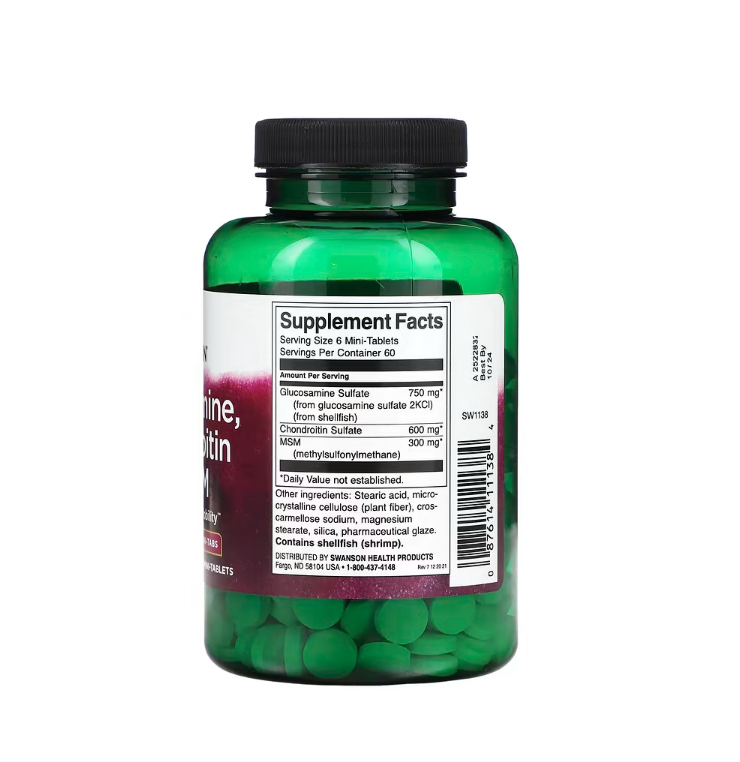 Glucosamine, Chondroitin & MSM 360 mini-tabs Swanson