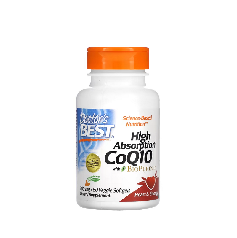 High Absorption CoQ10 with BioPerine, 200mg 60 veggie softgels - Doctor's Best