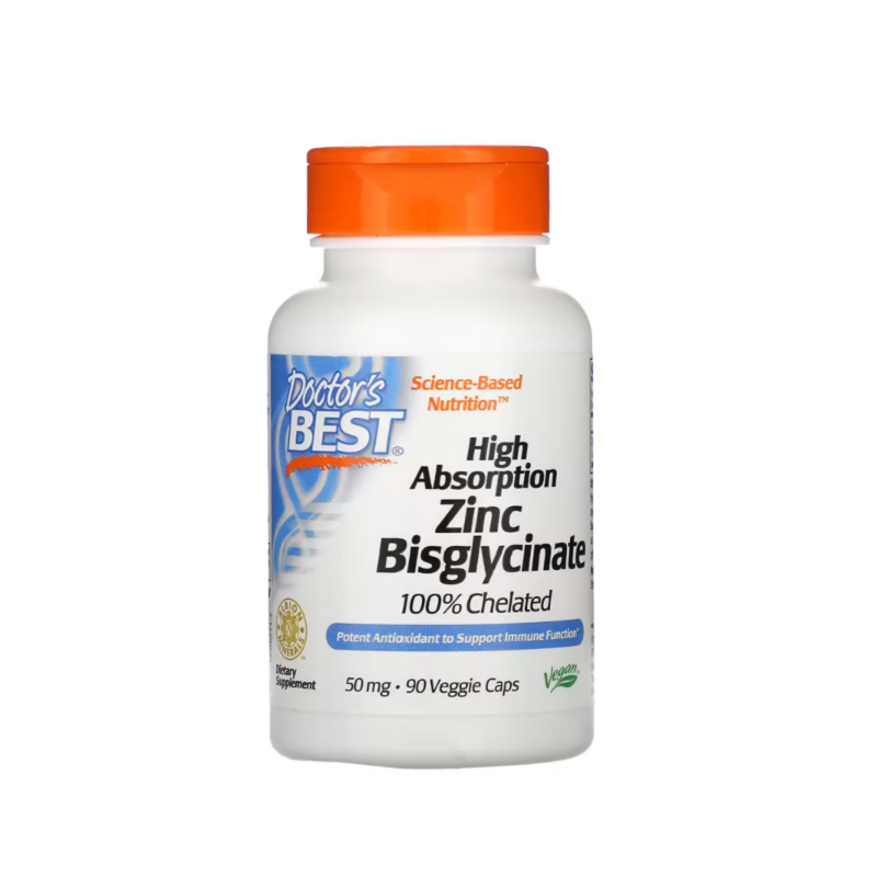 High Absorption Zinc Bisglycinate, 50mg 90 vcaps - Doctor's Best