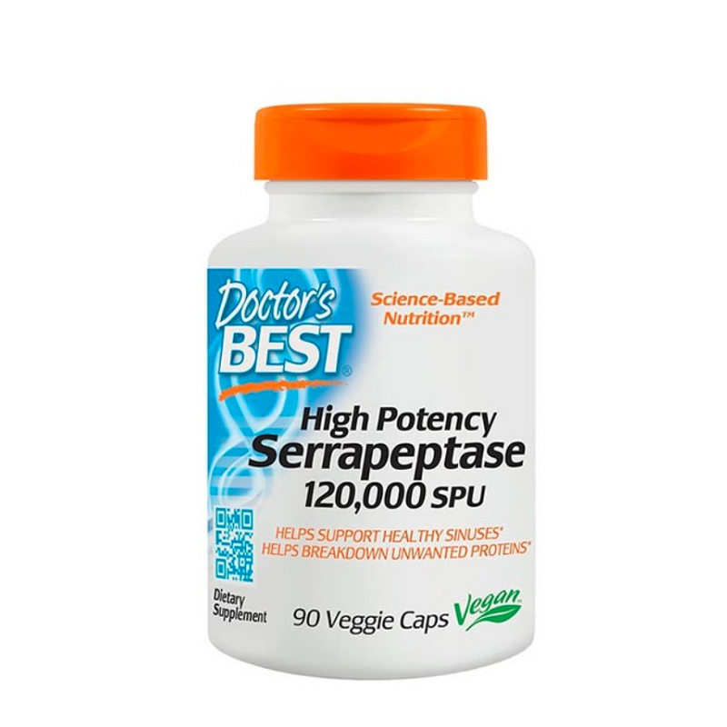 Serrapeptase, 120 000 SPU High Potency 90 vcaps - Doctor's Best