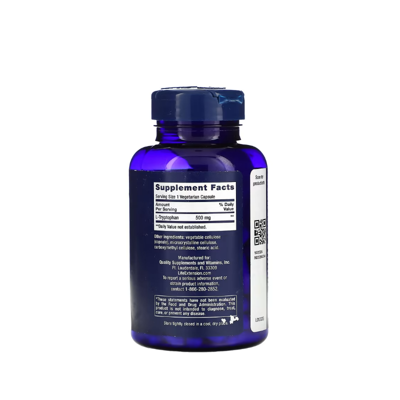 L-Tryptophan, 500mg 90 vcaps - Life Extension
