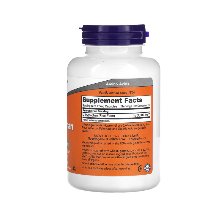 L-Tryptophan, 500mg 120 vcaps Now Foods