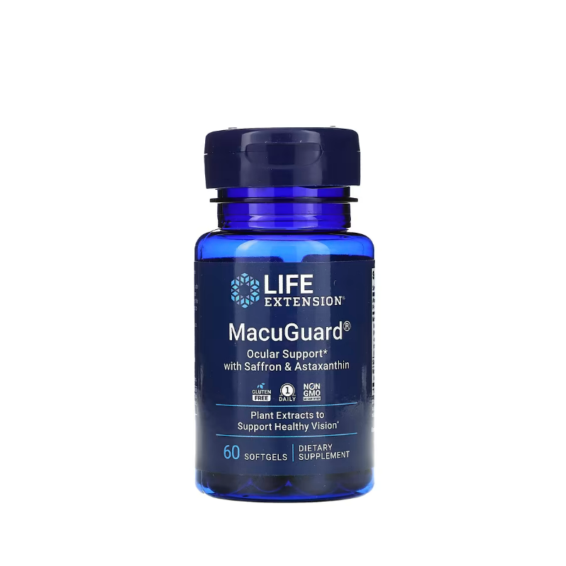 MacuGuard Ocular Support with Saffron & Astaxanthin 60 softgels - Life Extension
