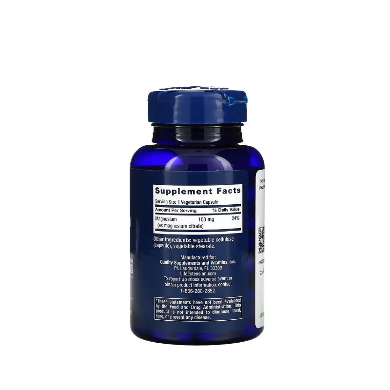 Magnesium (Citrate), 100mg 100 vcaps - Life Extension