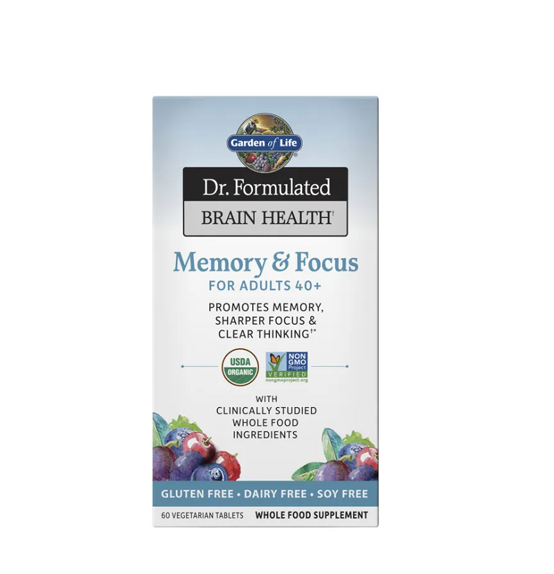 Memory & Focus for Adults 40+ 60 vegetarian tabs Garden of Life
