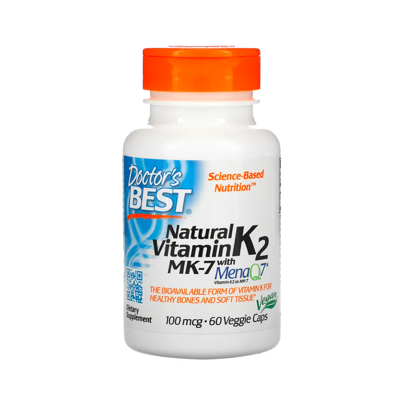 Natural Vitamin K2 MK7 with MenaQ7, 100mcg 60 vcaps - Doctor's Best