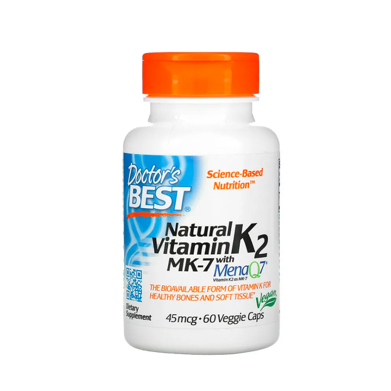 Natural Vitamin K2 MK7 with MenaQ7, 45mcg 60 vcaps - Doctor's Best
