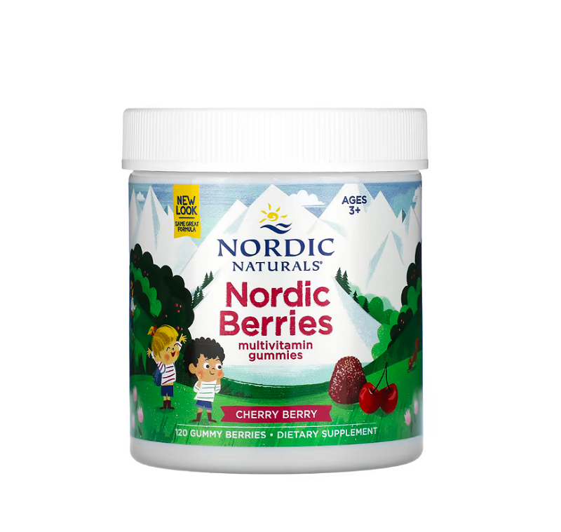Nordic Berries Multivitamin, Cherry Berry 120 gummy berries Nordic Naturals