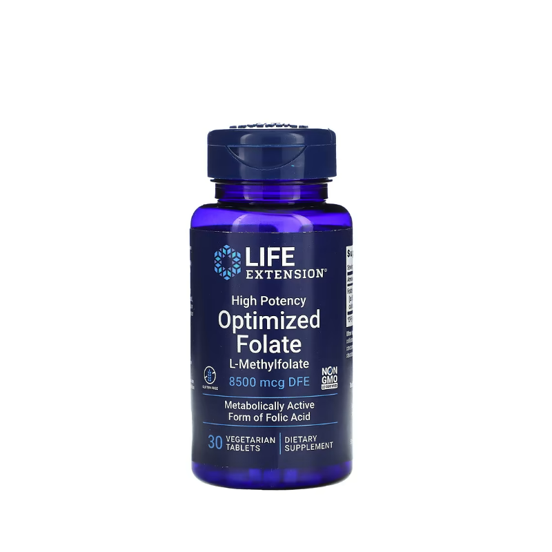 High Potency Optimized Folate 30 vegetarian tabs - Life Extension