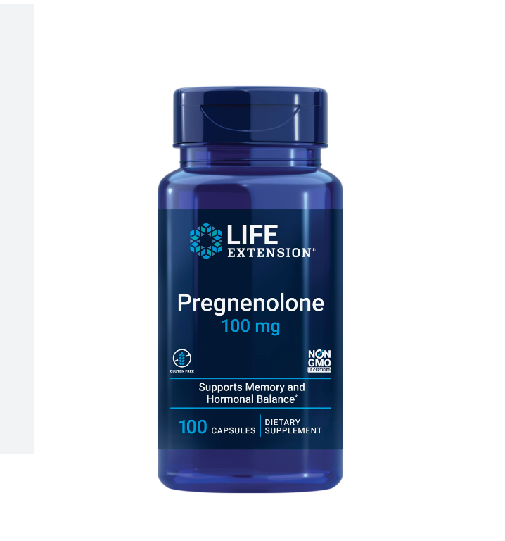 Pregnenolone, 100mg 100 capsules Life Extension