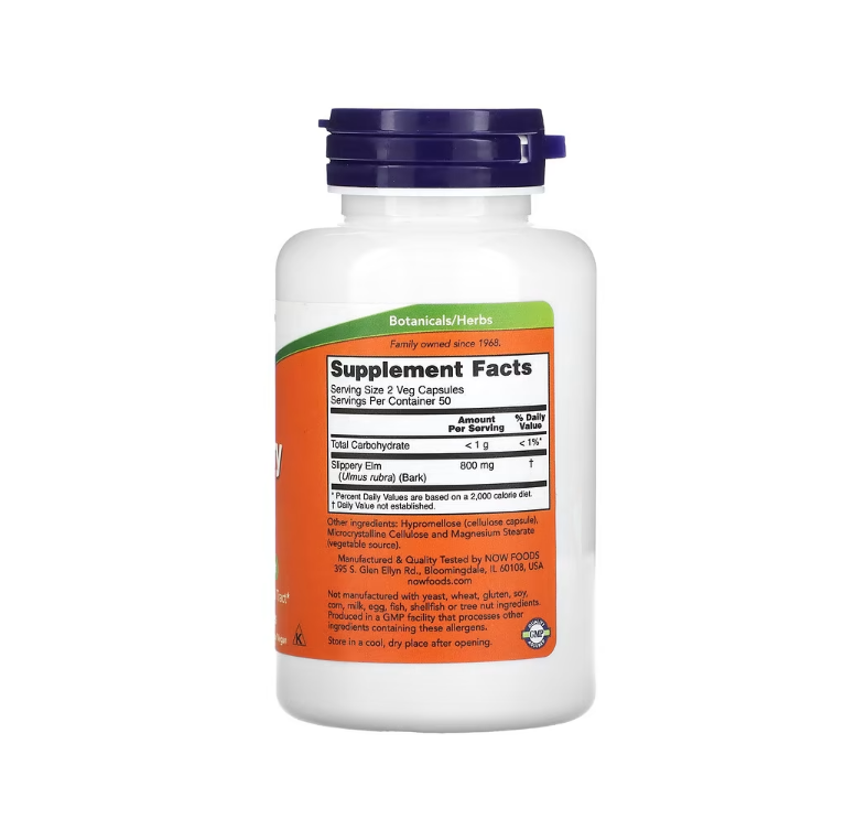 Slippery Elm, 400mg - 100 vcaps Now Foods