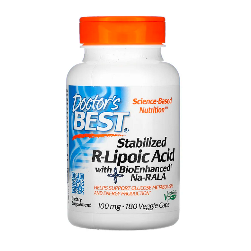 Stabilized R-Lipoic Acid with BioEnhanced Na-RALA, 100mg 180 vcaps - Doctor's Best