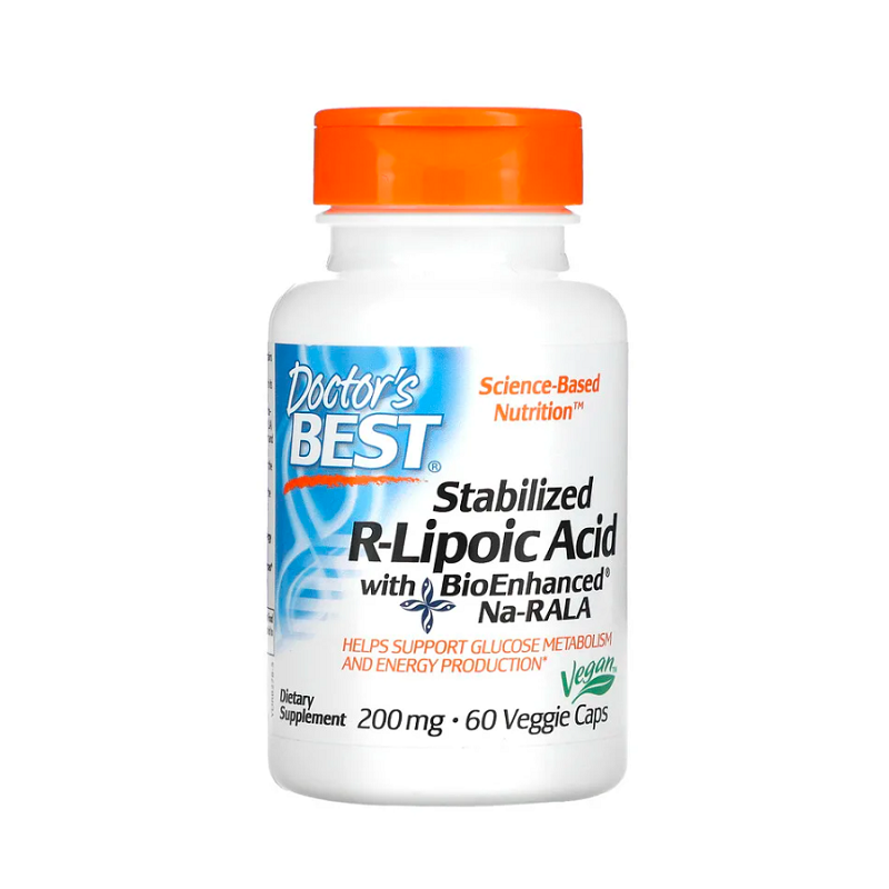 Stabilized R-Lipoic Acid with BioEnhanced Na-RALA, 200mg 60 vcaps - Doctor's Best