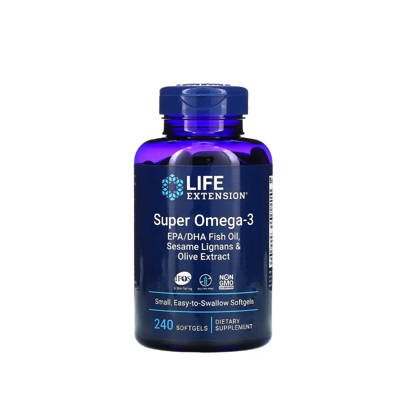 Super Omega-3 EPA/DHA with Sesame Lignans & Olive Extract 240 softgels - Life Extension