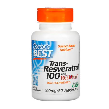 Trans-Resveratrol with ResVinol-25, 100mg 60 vcaps - Doctor's Best