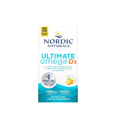 Ultimate Omega-D3, 1280mg Lemon 60 solfgels - Nordic Naturals