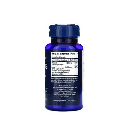 Vitamin D3 with Sea-Iodine, 5000IU 60 caps - Life Extension