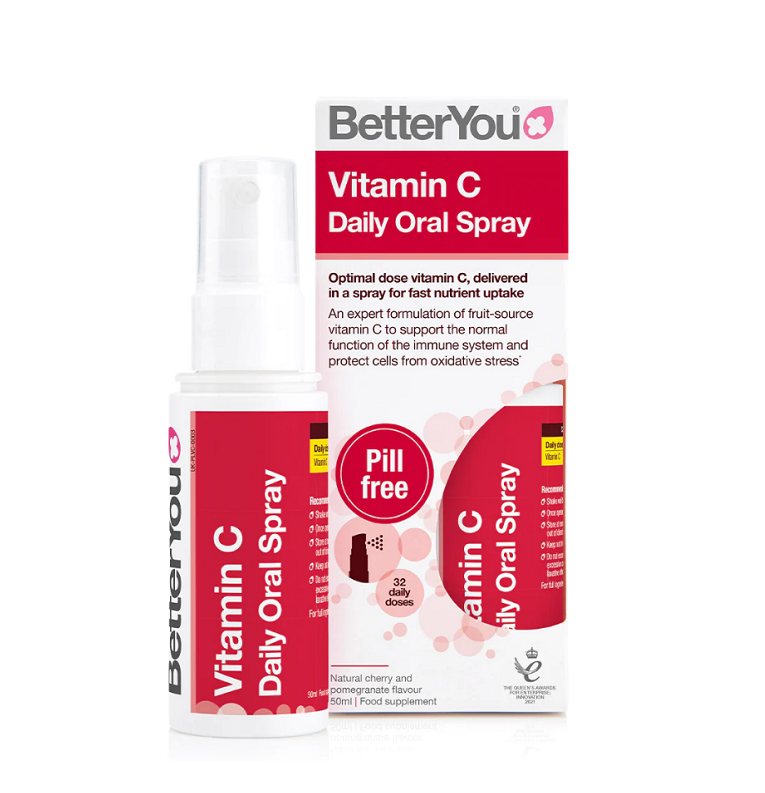 Vitamin C Daily Oral Spray, Natural Cherry and Pomegranate 50 ml. BetterYou