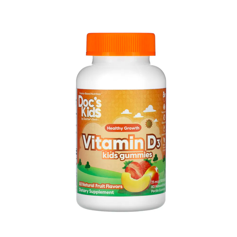 Vitamin D3 Kid's Gummies, Fruit Flavours 60 gummies - Doctor's Best