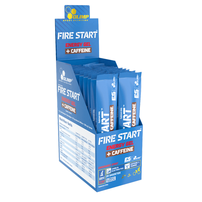 Fire Start Energy Gel + Caffeine, Blackcurrant - 20 sachets - Olimp Nutrition