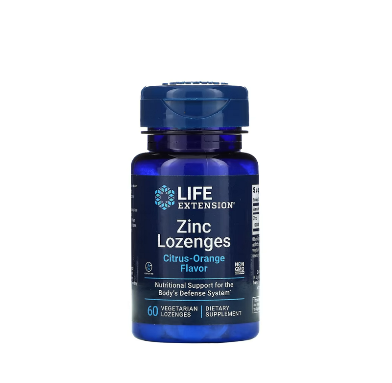 Zinc Lozenges Natural Citrus-Orange 60 vegetarian lozenges Life Extension